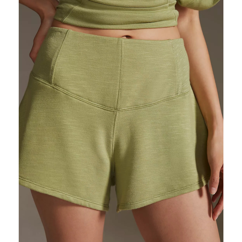 Anthropologie Daily Practice Shorts Womens S Green Corset Shorts Green Flowy